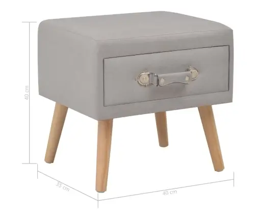 Naktsskapīši, 2 Gab., 40X35X40 Cm, Pelēks Audums Vidaxl