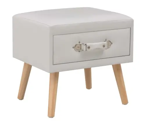 Naktsskapīši, 2 Gab., Balti, 40X35X40 Cm, Mākslīgā Āda Vidaxl