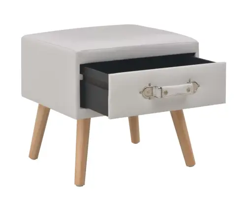 Naktsskapīši, 2 Gab., Balti, 40X35X40 Cm, Mākslīgā Āda Vidaxl