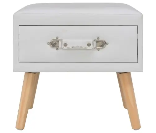 Naktsskapīši, 2 Gab., Balti, 40X35X40 Cm, Mākslīgā Āda Vidaxl