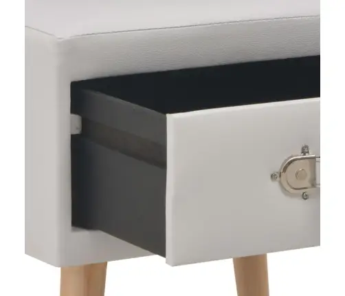 Naktsskapīši, 2 Gab., Balti, 40X35X40 Cm, Mākslīgā Āda Vidaxl