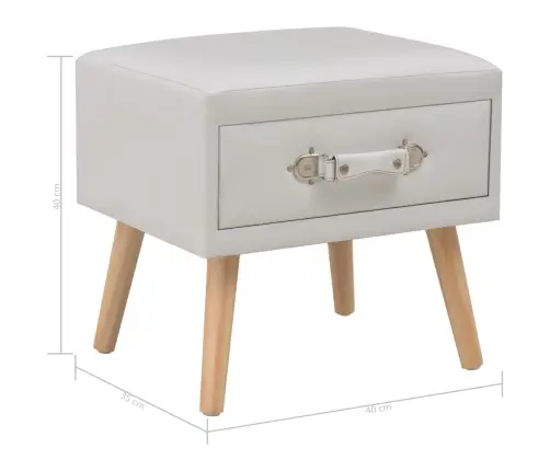 Naktsskapīši, 2 Gab., Balti, 40X35X40 Cm, Mākslīgā Āda Vidaxl