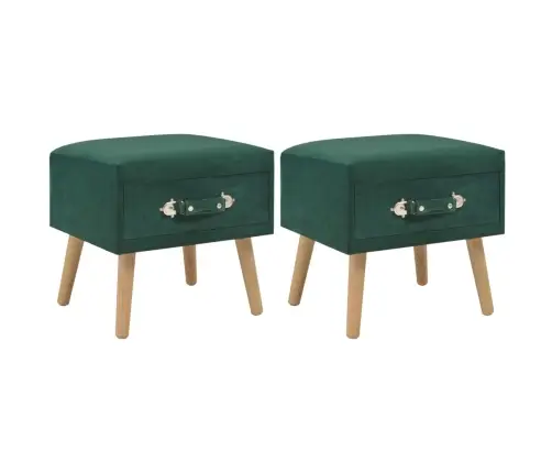 Naktsskapīši, 2 Gab., 40X35X40 Cm, Zaļš Samts Vidaxl