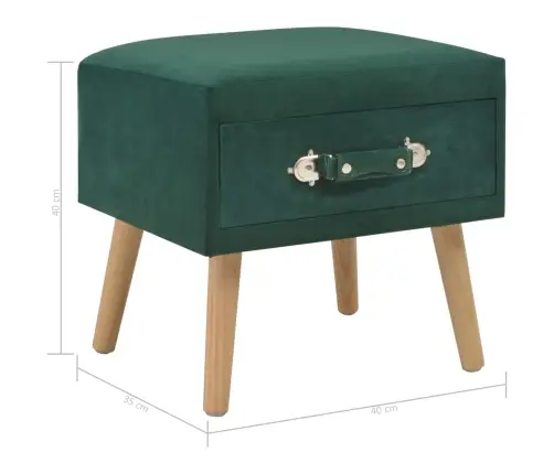 Naktsskapīši, 2 Gab., 40X35X40 Cm, Zaļš Samts Vidaxl