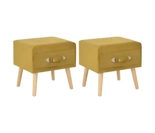 Naktsskapīši, 2 Gab., 40X35X40 Cm, Sinepju Dzeltens Samts Vidaxl