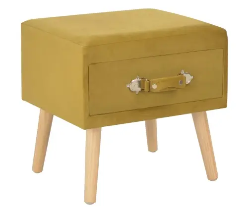 Naktsskapīši, 2 Gab., 40X35X40 Cm, Sinepju Dzeltens Samts Vidaxl