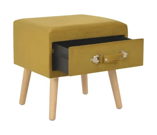 Naktsskapīši, 2 Gab., 40X35X40 Cm, Sinepju Dzeltens Samts Vidaxl