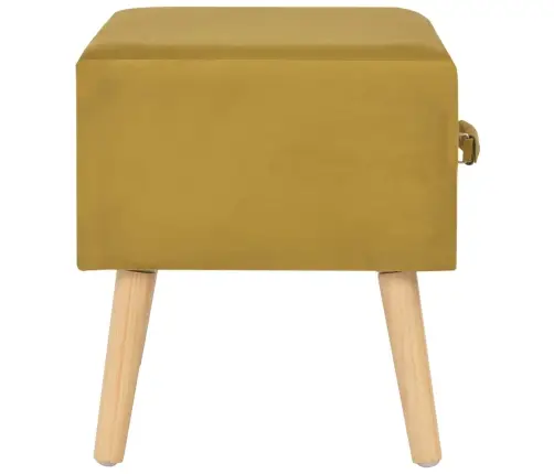 Naktsskapīši, 2 Gab., 40X35X40 Cm, Sinepju Dzeltens Samts Vidaxl