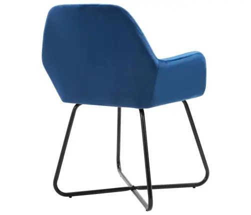 Valgomojo Kėdės, 2Vnt., Mėlynos Spalvos, Aksomas