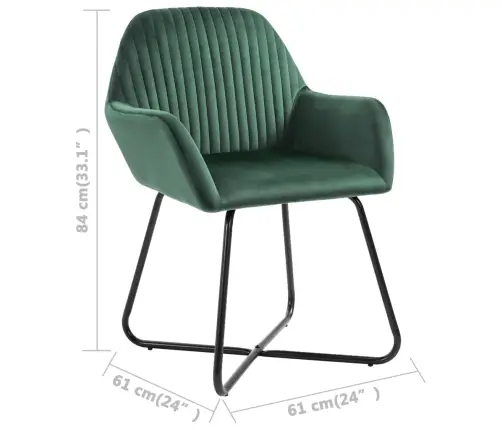 Virtuves Krēsli, 2 Gab., Zaļš Samts Vidaxl