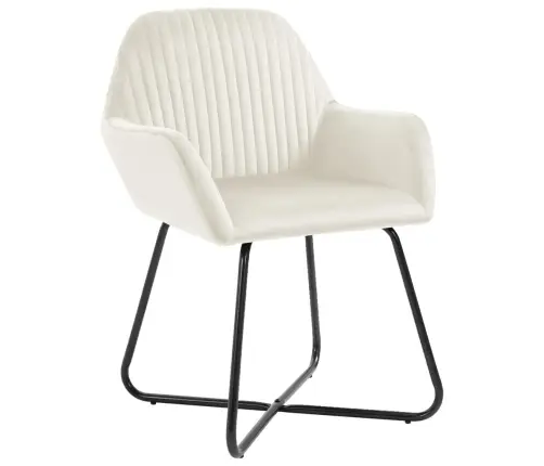 Virtuves Krēsli, 2 Gab., Krēmkrāsas Samts Vidaxl