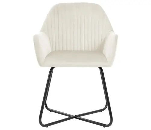 Virtuves Krēsli, 2 Gab., Krēmkrāsas Samts Vidaxl