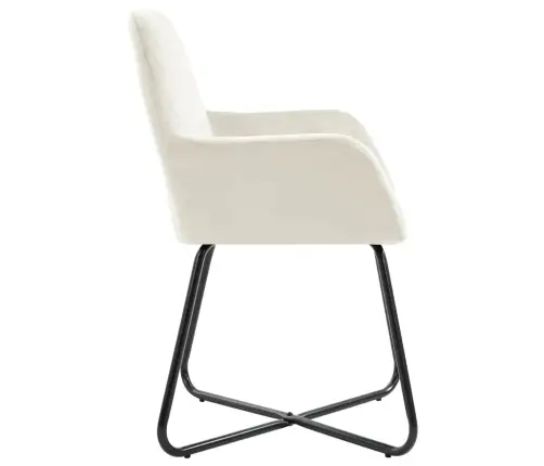 Virtuves Krēsli, 2 Gab., Krēmkrāsas Samts Vidaxl