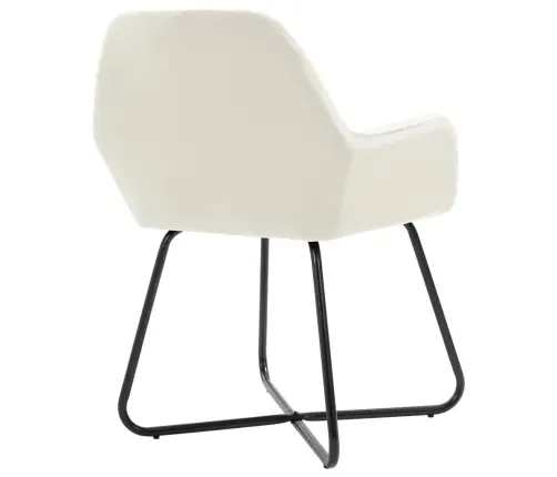 Virtuves Krēsli, 2 Gab., Krēmkrāsas Samts Vidaxl