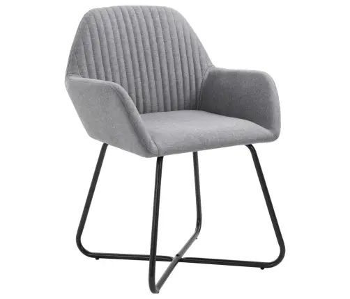 Virtuves Krēsli, 2 Gab., Gaiši Pelēks Audums Vidaxl