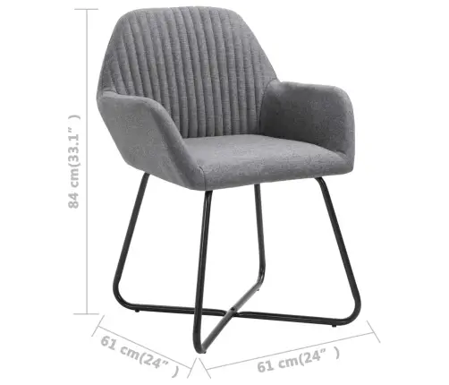 Valgomojo Kėdės, 2Vnt., Tamsiai Pilkos, Audinys