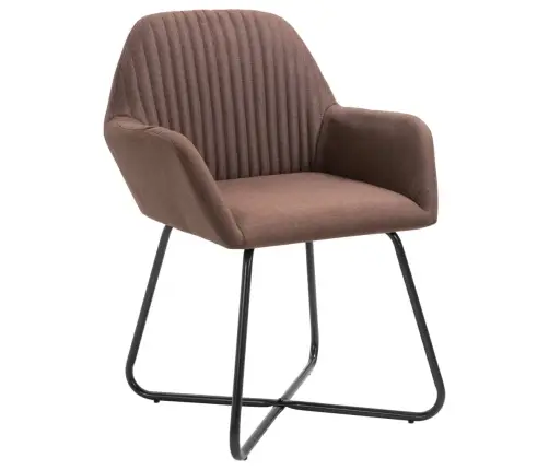 Virtuves Krēsli, 2 Gab., Brūns Audums Vidaxl