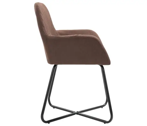 Virtuves Krēsli, 2 Gab., Brūns Audums Vidaxl