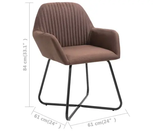 Virtuves Krēsli, 2 Gab., Brūns Audums Vidaxl