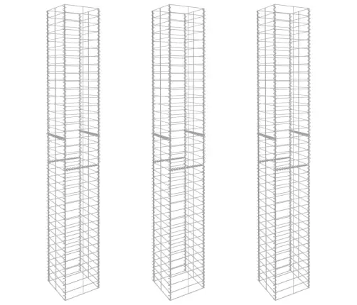 Gabioonkorvid 3 Tk, Tsingitud Teras 25 X 25 X 197 Cm