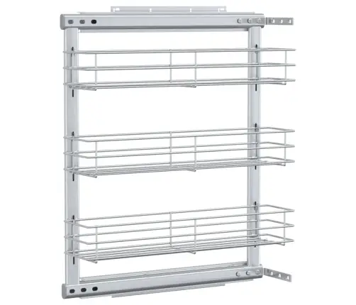 Virtuvės Krepšys, Sidabrinis, 47X15,5X55,5cm 3 Lentynos