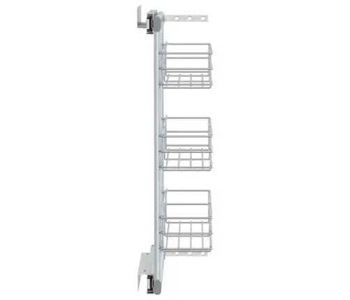 Virtuvės Krepšys, Sidabrinis, 47X15,5X55,5cm 3 Lentynos