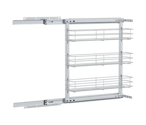 Virtuvės Krepšys, Sidabrinis, 47X15,5X55,5cm 3 Lentynos