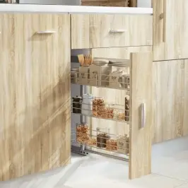 Virtuvės Krepšys, Sidabrinis, 47X15,5X55,5cm 3 Lentynos