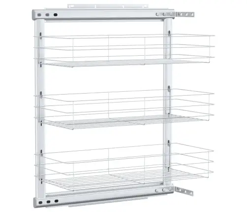 Ištraukiamas Vielinis Virtuvės Krepšys, 47X25X56cm 3 Lentynos