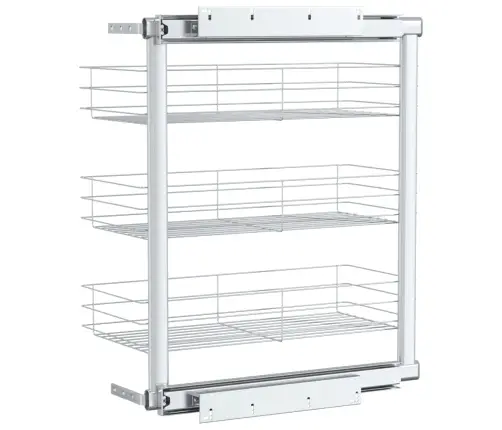 Ištraukiamas Vielinis Virtuvės Krepšys, 47X25X56cm 3 Lentynos