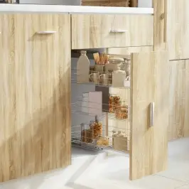 Ištraukiamas Vielinis Virtuvės Krepšys, 47X25X56cm 3 Lentynos