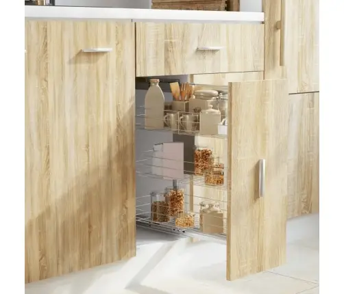 Ištraukiamas Vielinis Virtuvės Krepšys, 47X25X56cm 3 Lentynos