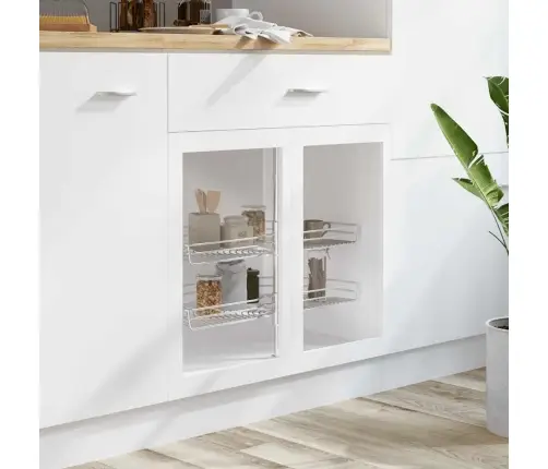 Virtuves Stieples Grozi, 2 Līmeņi, Sudraba Krāsa, 75X38X80 Cm Vidaxl