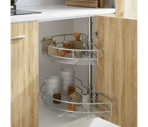 Virtuves Stieples Grozi, 2 Līmeņi, Sudraba Krāsa, 75X38X80 Cm Vidaxl