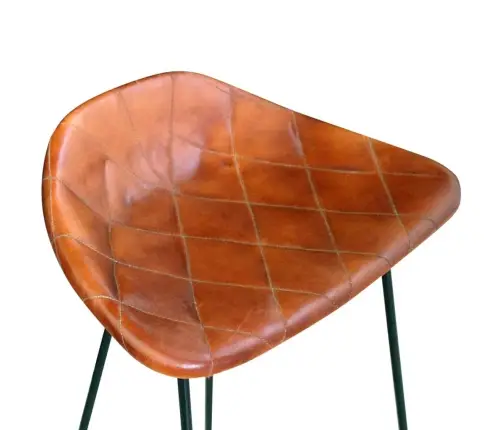 Bāra Krēsli, 4 Gab., Brūna Dabīgā Āda Vidaxl