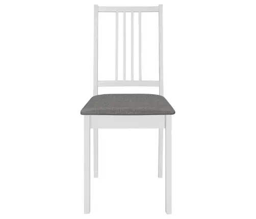 Söögitoolid Istmepatjadega 6 Tk Valge, Toekast Puidust