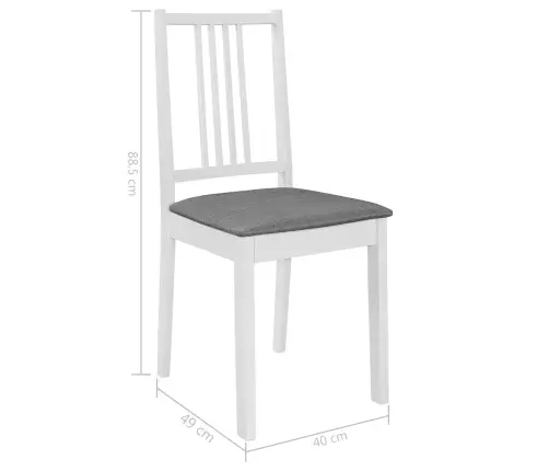 Söögitoolid Istmepatjadega 6 Tk Valge, Toekast Puidust