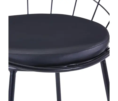 Söögitoolid Kunstnahast Istmetega 4 Tk, Must, Teras