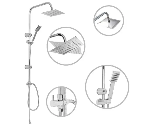 Dušas Komplekts Ar Rokas Dušu, Nerūsējošs Tērauds Vidaxl