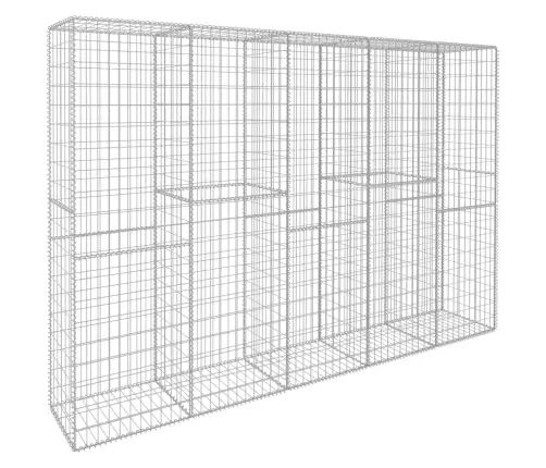 Gabiono Siena Su Dangčiais, 300X50X200cm Galvanizuotas Plienas