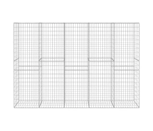 Gabiono Siena Su Dangčiais, 300X50X200cm Galvanizuotas Plienas