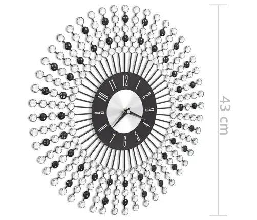 Sienas Pulkstenis, 43 Cm, Metāls, Melns Vidaxl