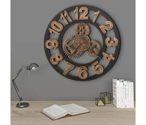 Sienas Pulkstenis, 58 Cm, Metāls, Zelta Un Melna Krāsa Vidaxl