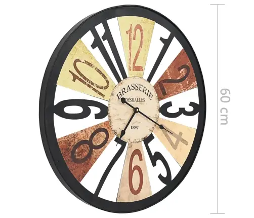 Sienas Pulkstenis, 60 Cm, Metāls, Daudzkrāsains Vidaxl