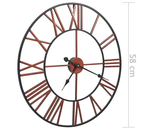 Sienas Pulkstenis, 58 Cm, Metāls, Sarkans Vidaxl