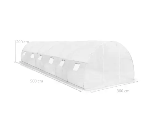 Kasvuhoone 27 M² 900 X 300 X 200 Cm