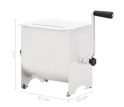 Manuāls Gaļas Maisītājs Ar Vāku, Nerūsējošs Tērauds Vidaxl