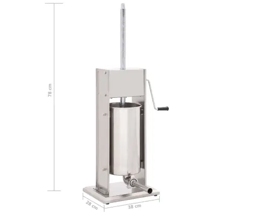 Manuāls Desu Pildītājs, Sudraba Krāsa, 15 L, Nerūsējošs Tērauds  Vidaxl