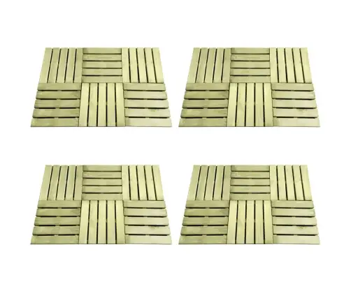 Terases Flīzes, 24 Gab., 50X50 Cm, Zaļš Koks Vidaxl