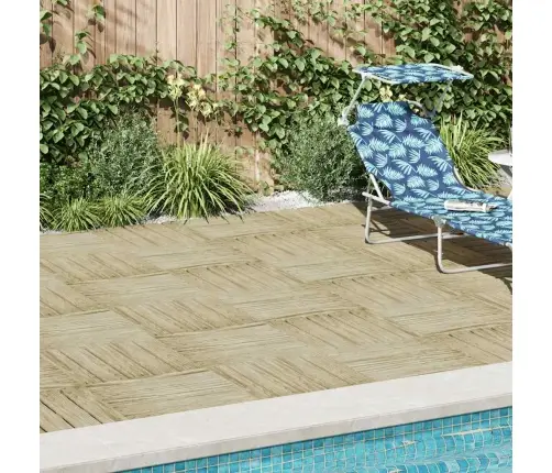 Terases Flīzes, 24 Gab., 50X50 Cm, Zaļš Koks Vidaxl